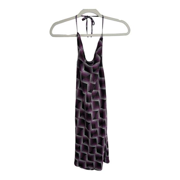 BP. Gender Inclusive Cowl Neck Satin Mini Dress In Purple Liza Print Size Small - Picture 3 of 9